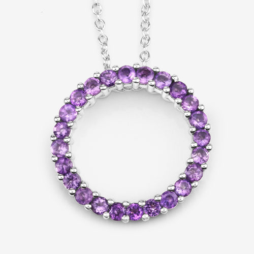 0.72 Carat Genuine Amethyst .925 Sterling Silver Pendant