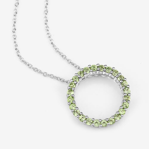 0.84 Carat Genuine Peridot .925 Sterling Silver Pendant