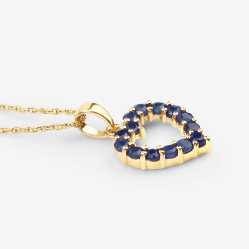 0.64 Carat Genuine Blue Sapphire 10K Yellow Gold  Pendant