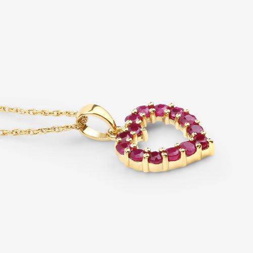 0.43 Carat Genuine Ruby 10K Yellow Gold  Pendant