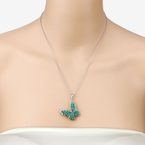 3.13 Carat Genuine Emerald .925 Sterling Silver Pendant