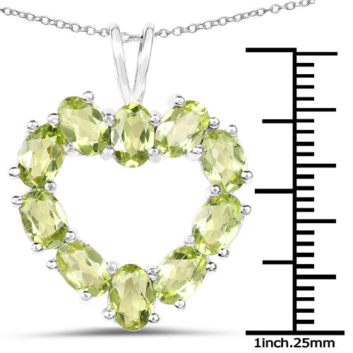 4.50 Carat Genuine Peridot .925 Sterling Silver Pendant