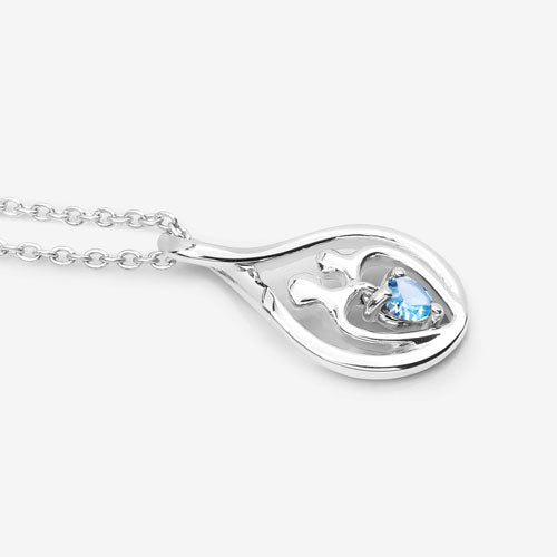 0.13 Carat Genuine Swiss Blue Topaz .925 Sterling Silver Pendant