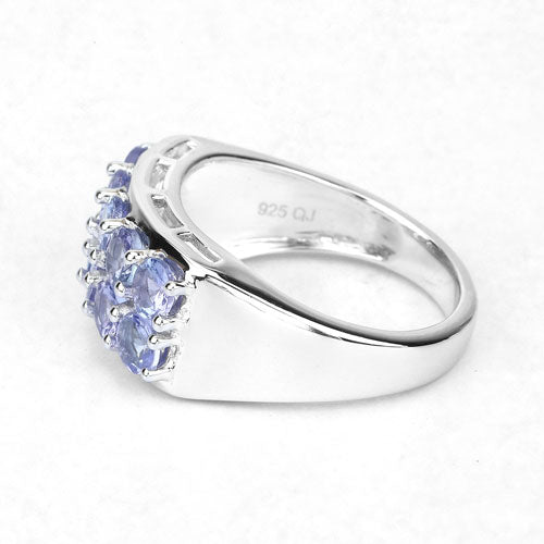 1.90 Carat Genuine Tanzanite .925 Sterling Silver Ring