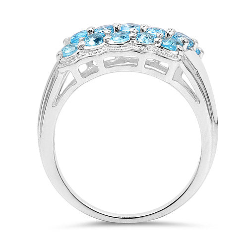 1.50 Carat Genuine Swiss Blue Topaz .925 Sterling Silver Ring