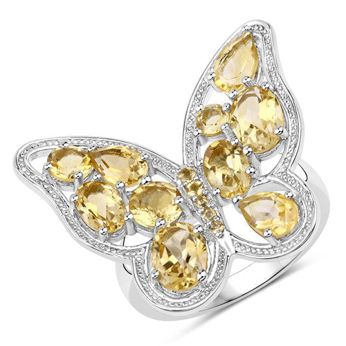 4.43 Carat Genuine Citrine .925 Sterling Silver Ring