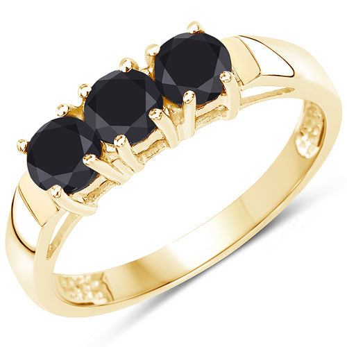 0.99 Carat Genuine Black Diamond .925 Sterling Silver Ring
