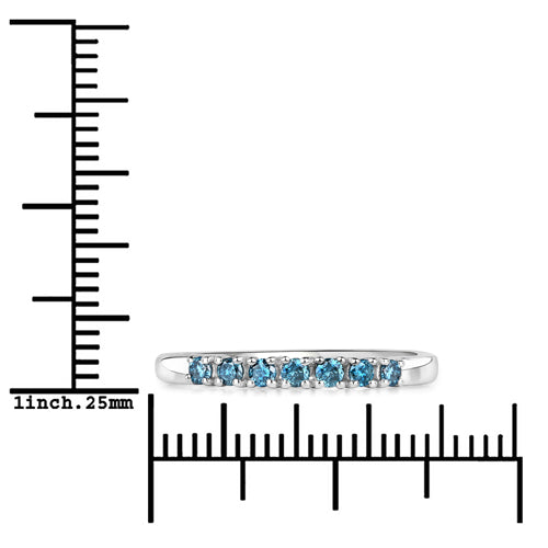 0.22 Carat Genuine Blue Diamond 14K White Gold Ring (I1-I2)