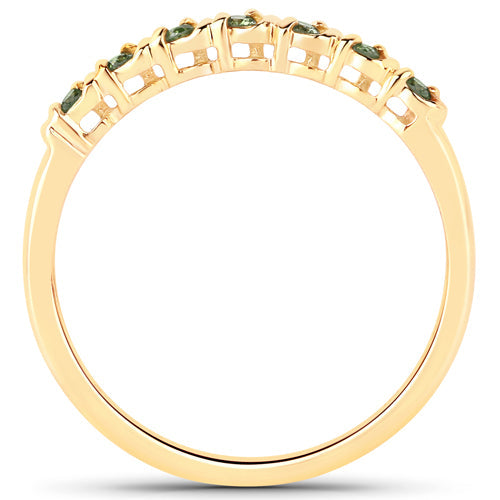 0.16 Carat Genuine Green Diamond 14K Yellow Gold Ring (I1-I2)