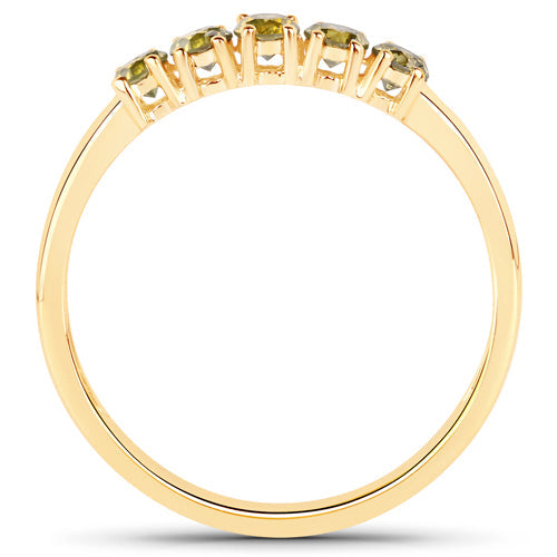 0.46 Carat Genuine Yellow Diamond 14K Yellow Gold Ring (I1-I2)