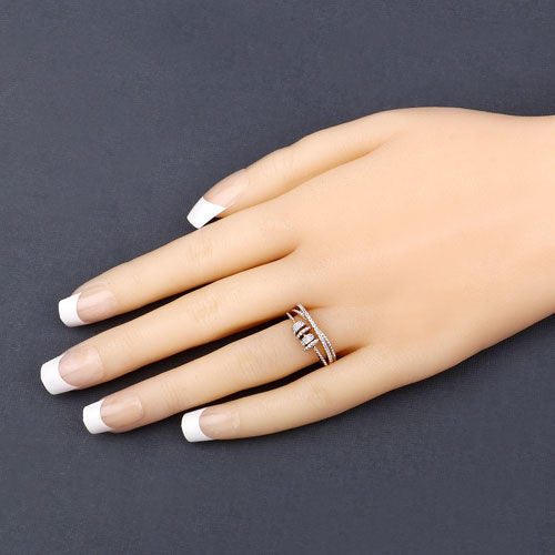 0.20 Carat Genuine White Topaz .925 Sterling Silver Ring