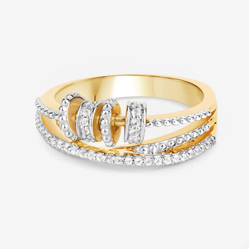 0.20 Carat Genuine White Topaz .925 Sterling Silver Ring
