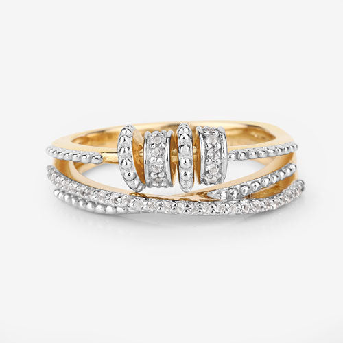 0.20 Carat Genuine White Topaz .925 Sterling Silver Ring