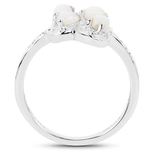 0.60 Carat Genuine Opal .925 Sterling Silver Ring