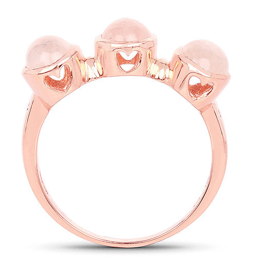 18K Rose Gold Plated 2.88 Carat Genuine Morganite .925 Sterling Silver Ring