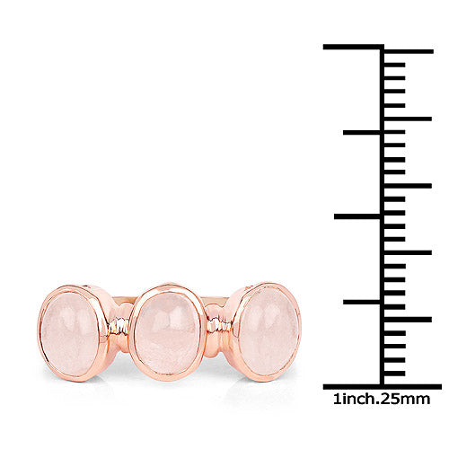 18K Rose Gold Plated 2.88 Carat Genuine Morganite .925 Sterling Silver Ring