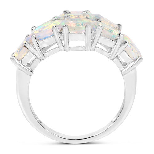 2.16 Carat Genuine Ethiopian Opal .925 Sterling Silver Ring