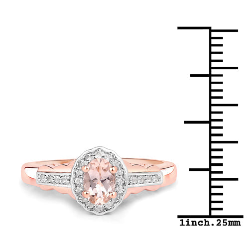 1.98 Carat Genuine Morganite and White Topaz .925 Sterling Silver 3 Piece Jewelry Set (Ring, Earrings, and Pendant w/ Chain)