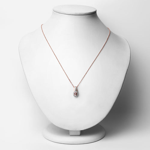 1.98 Carat Genuine Morganite and White Topaz .925 Sterling Silver 3 Piece Jewelry Set (Ring, Earrings, and Pendant w/ Chain)