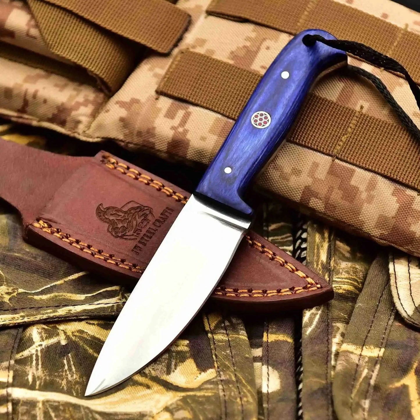 Stainless Steel Hunting Knife Multiple Handle Colors | JW SteelCrafts