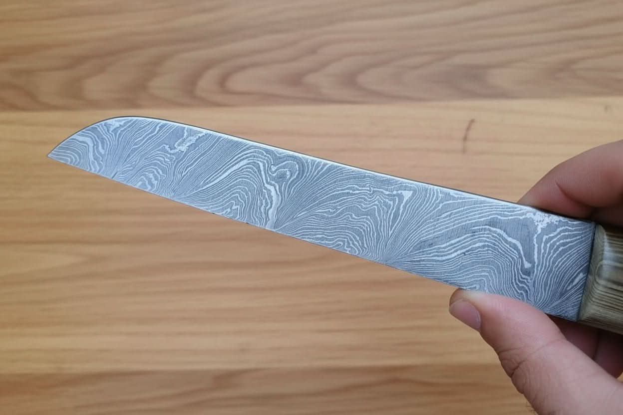Skalder's Rosewood Seax Knife 11" Handmade Damascus Steel Viking Blade